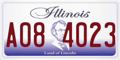 IL license plate A084023
