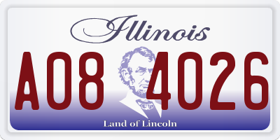 IL license plate A084026