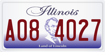 IL license plate A084027