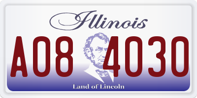 IL license plate A084030