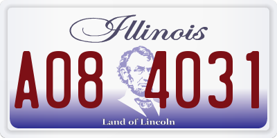 IL license plate A084031