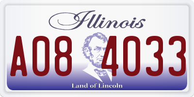 IL license plate A084033
