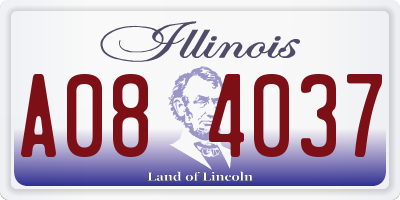 IL license plate A084037