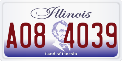IL license plate A084039