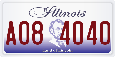 IL license plate A084040