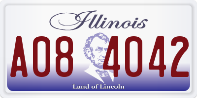 IL license plate A084042
