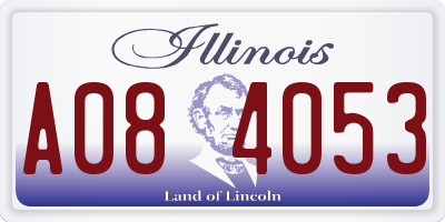 IL license plate A084053