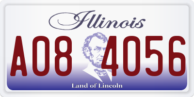 IL license plate A084056