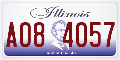 IL license plate A084057