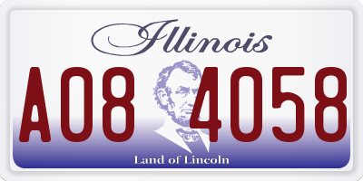 IL license plate A084058