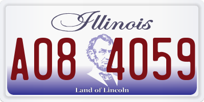 IL license plate A084059