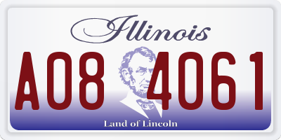 IL license plate A084061