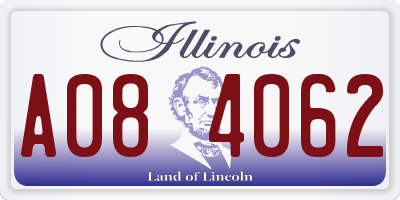 IL license plate A084062