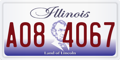 IL license plate A084067