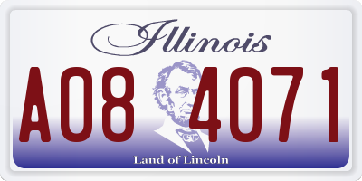 IL license plate A084071