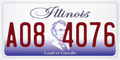 IL license plate A084076