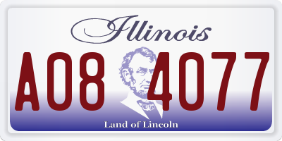 IL license plate A084077