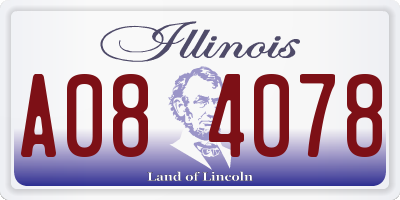 IL license plate A084078