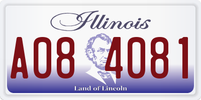 IL license plate A084081