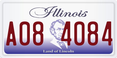 IL license plate A084084