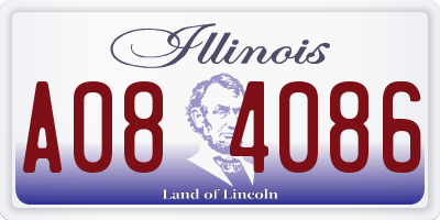 IL license plate A084086