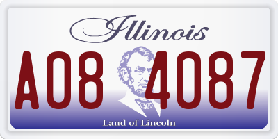 IL license plate A084087