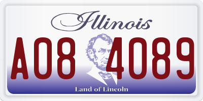 IL license plate A084089