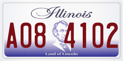IL license plate A084102