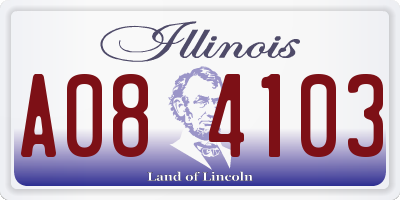 IL license plate A084103
