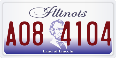 IL license plate A084104