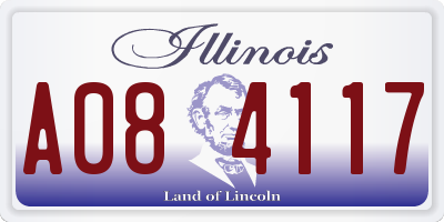 IL license plate A084117