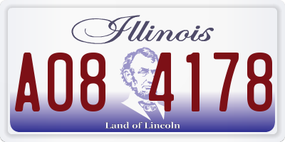 IL license plate A084178