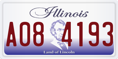 IL license plate A084193