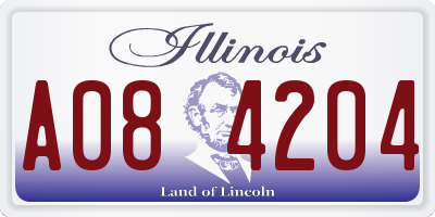 IL license plate A084204