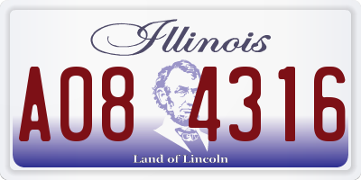 IL license plate A084316