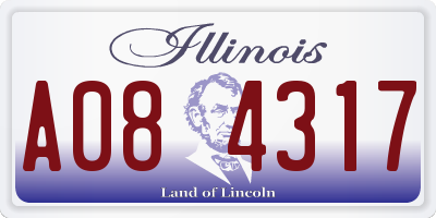 IL license plate A084317