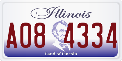 IL license plate A084334