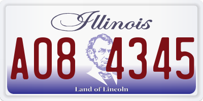 IL license plate A084345