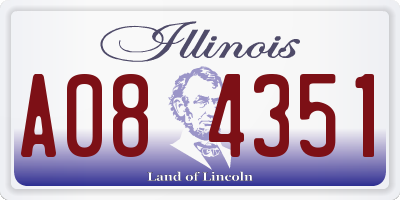 IL license plate A084351