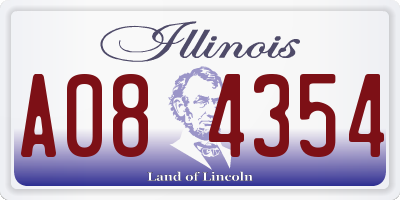 IL license plate A084354