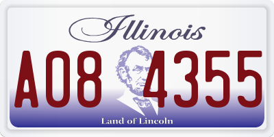 IL license plate A084355