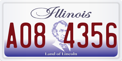 IL license plate A084356