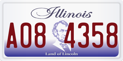IL license plate A084358