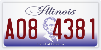IL license plate A084381