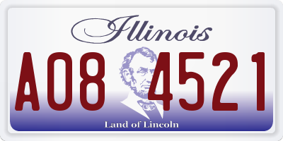 IL license plate A084521