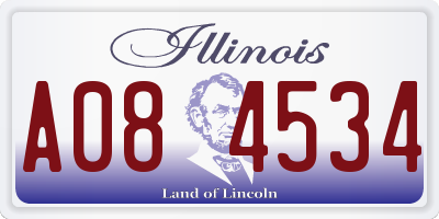 IL license plate A084534