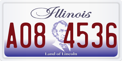 IL license plate A084536