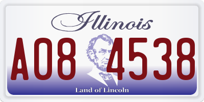 IL license plate A084538