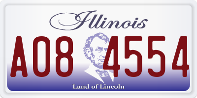 IL license plate A084554