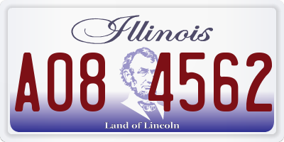 IL license plate A084562